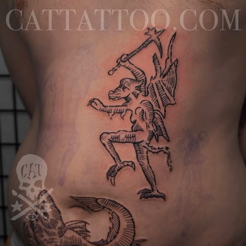 Medieval Engraving Tattoo