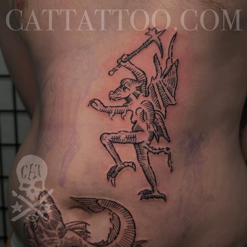 Medieval Engraving Tattoo