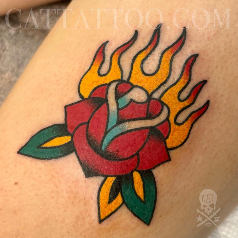 Rose with Flames