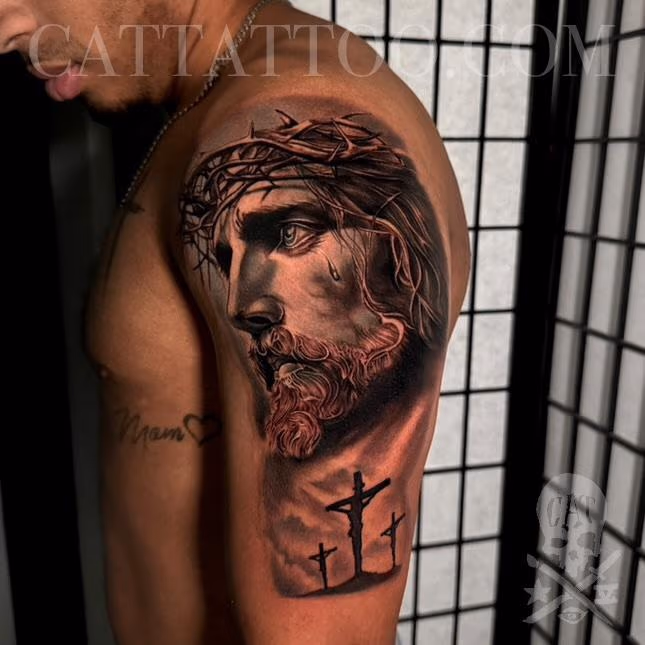 Jesus Arm Tattoo