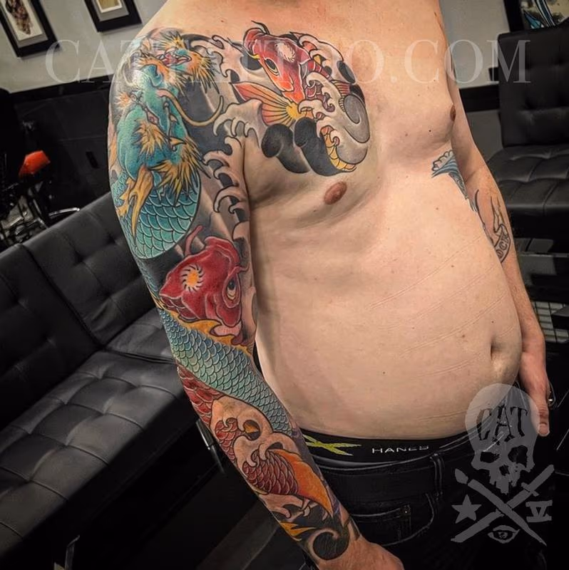 Dragon and Koi sleeve