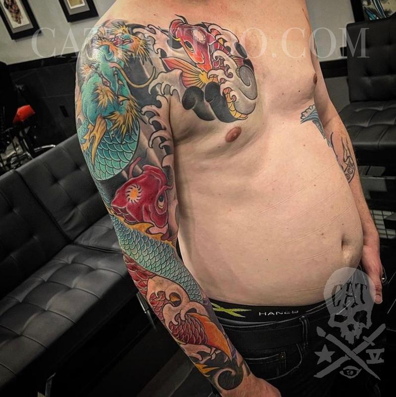 Dragon and Koi sleeve