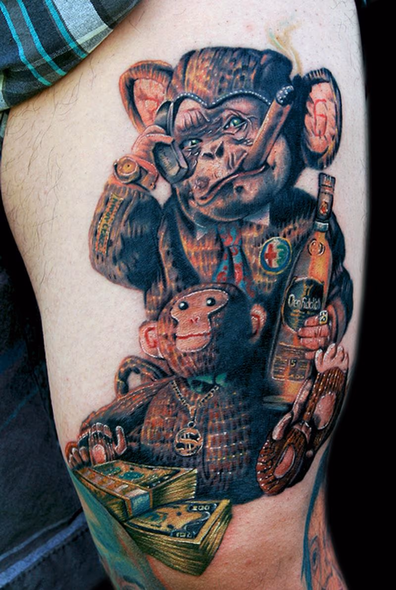 Weird monkey tattoo