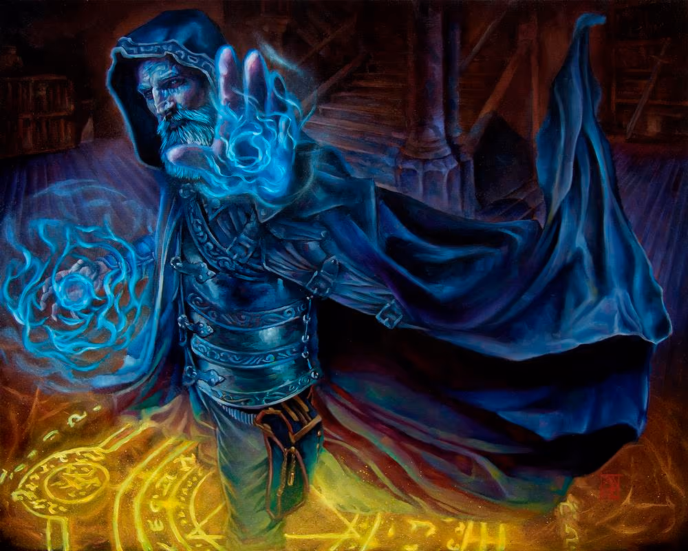Alchemic Mastery, fantasy card art by Cecil Porter
