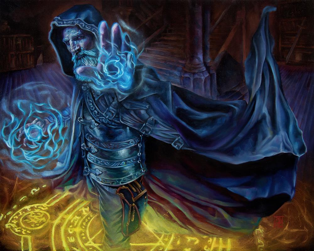 Alchemic Mastery, fantasy card art by Cecil Porter