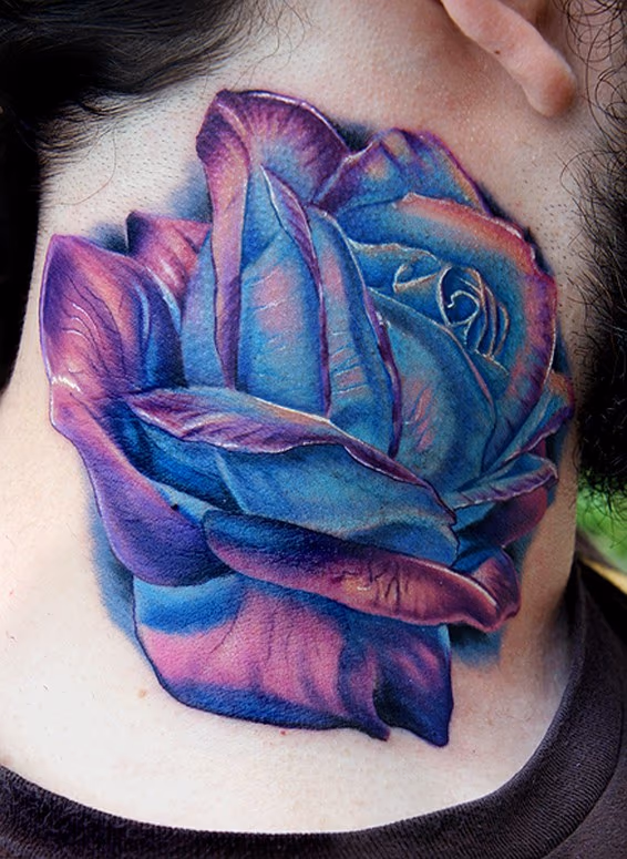 rose on a neck