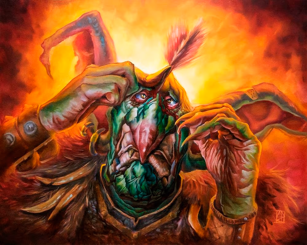 Surgical Precision, fantasy card art by Cecil Porter