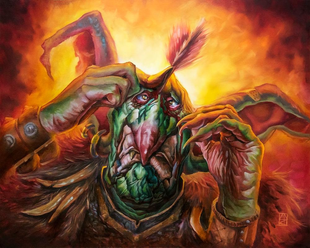Surgical Precision, fantasy card art by Cecil Porter