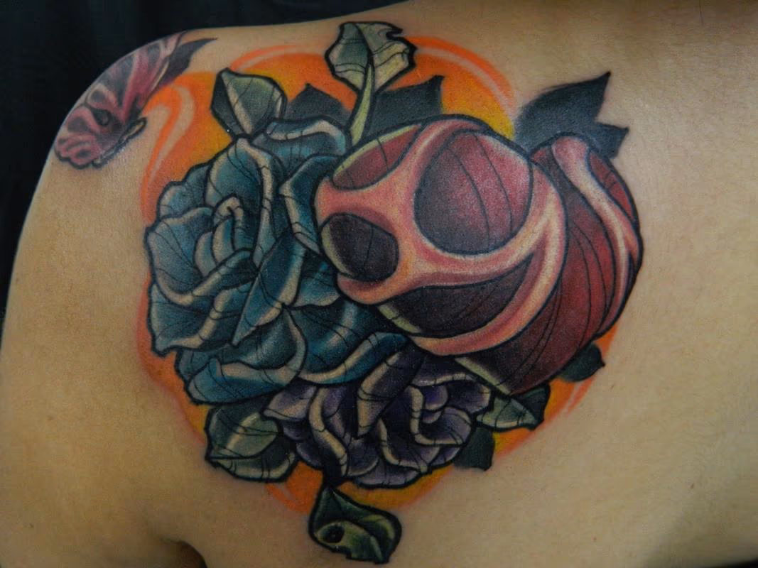 Heart and roses