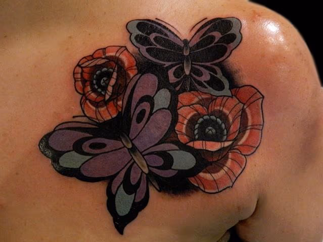 Butterflies and Poppies
