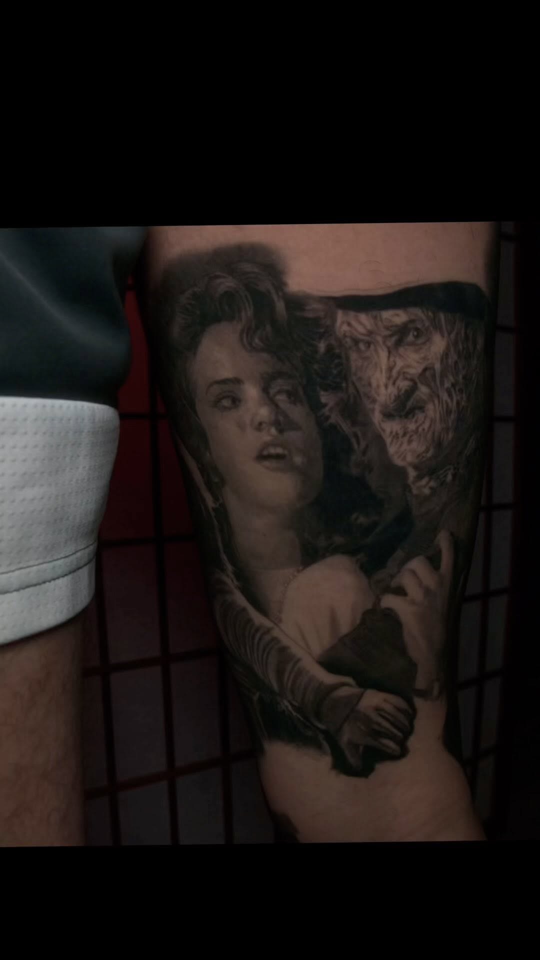 Freddy Krueger horror portrait leg sleeve