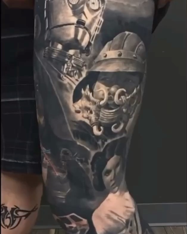 Star Wars black-and-grey leg sleeve