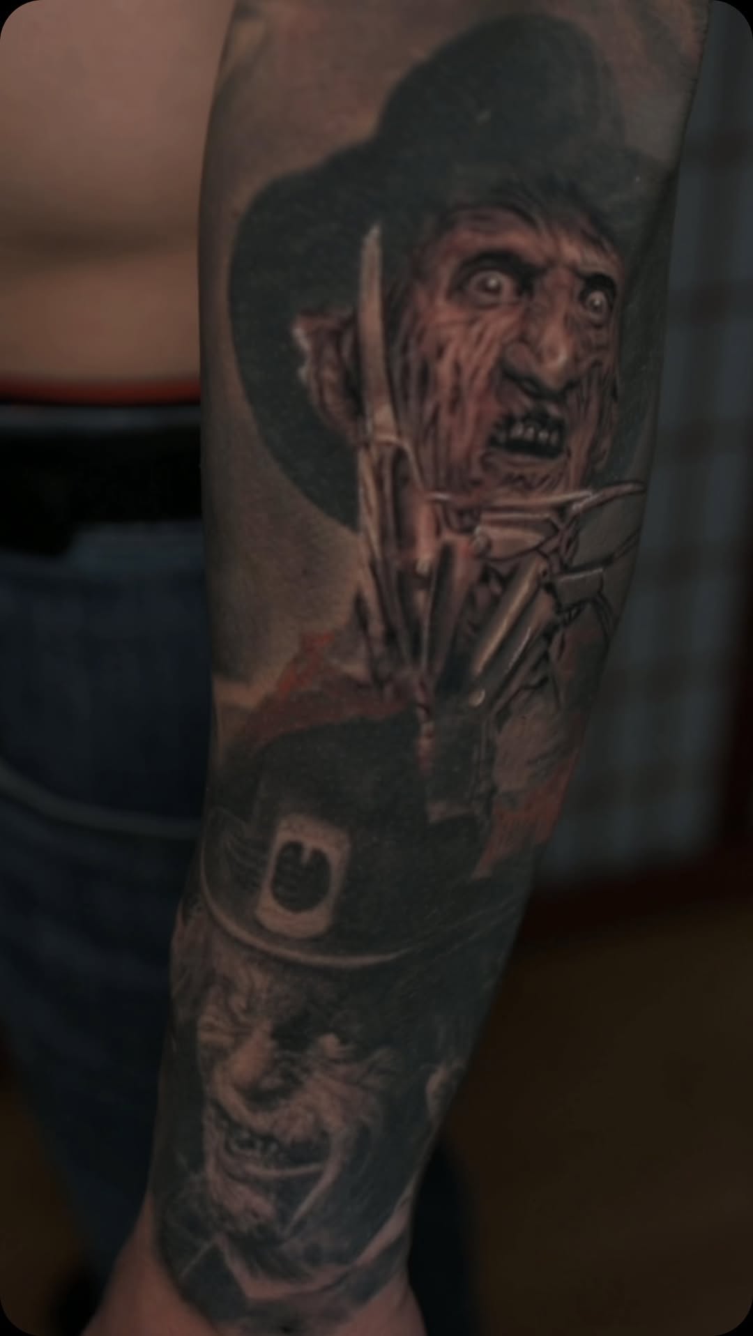 Freddy Krueger horror sleeve, forearm