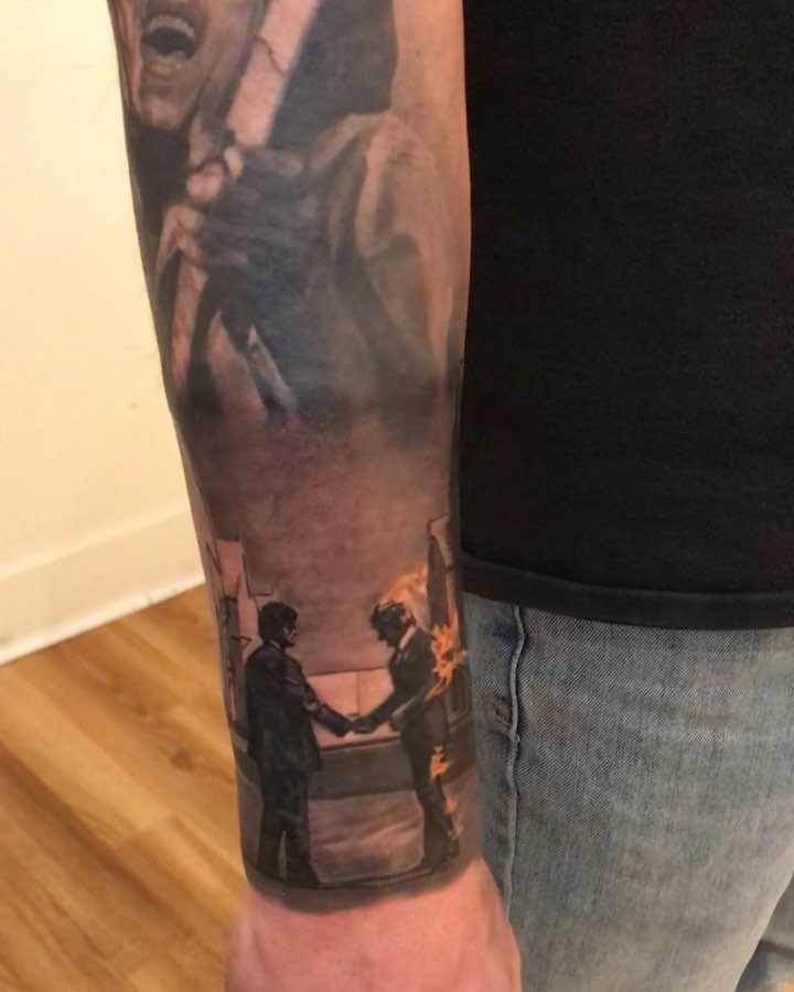 Pink Floyd Wish You Were Here sleeve, forearm