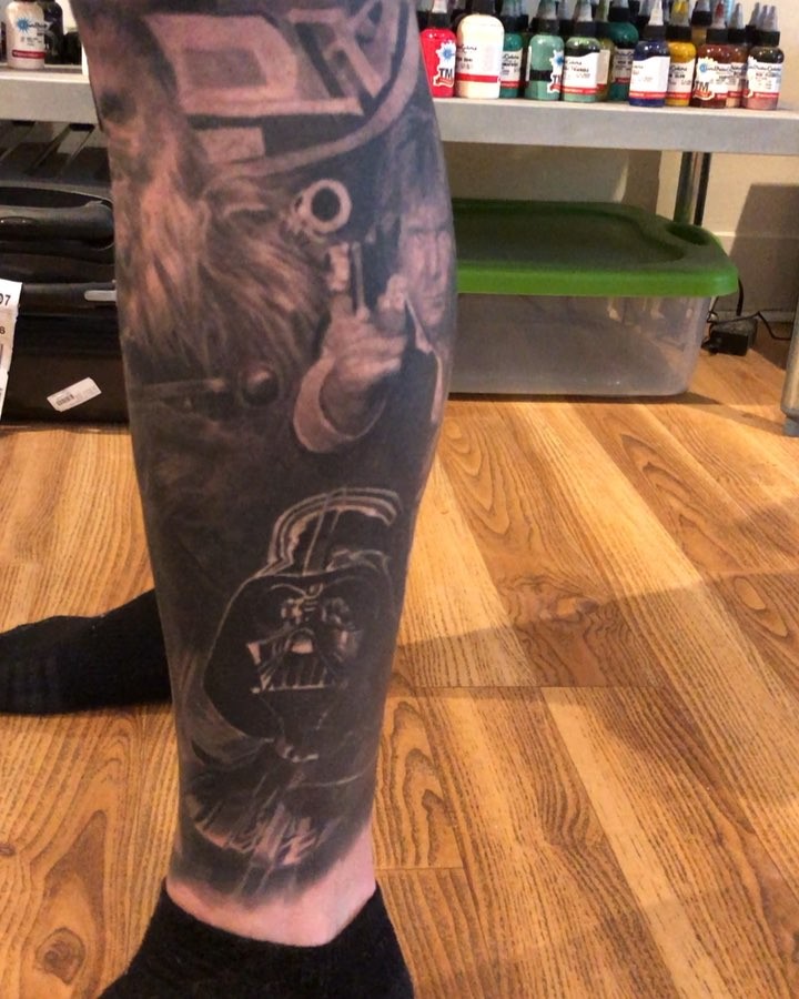 Star Wars black-and-grey leg sleeve