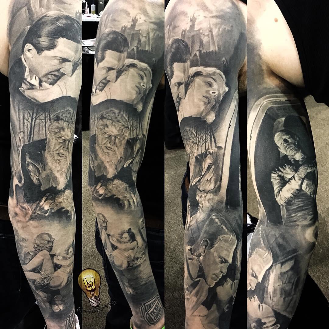 Universal Monsters black-and-grey full sleeve