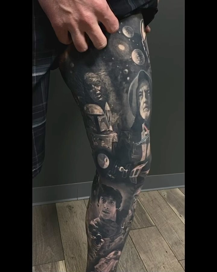 Star Wars black-and-grey leg sleeve