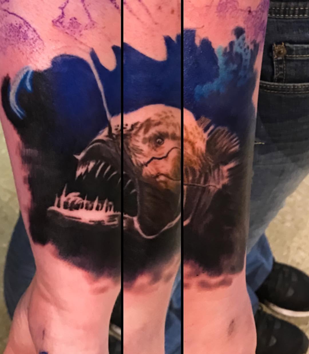 Angler fish underwater sleeve in color
