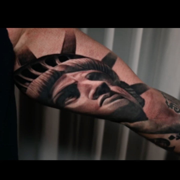Statue of Liberty realism portrait, forearm