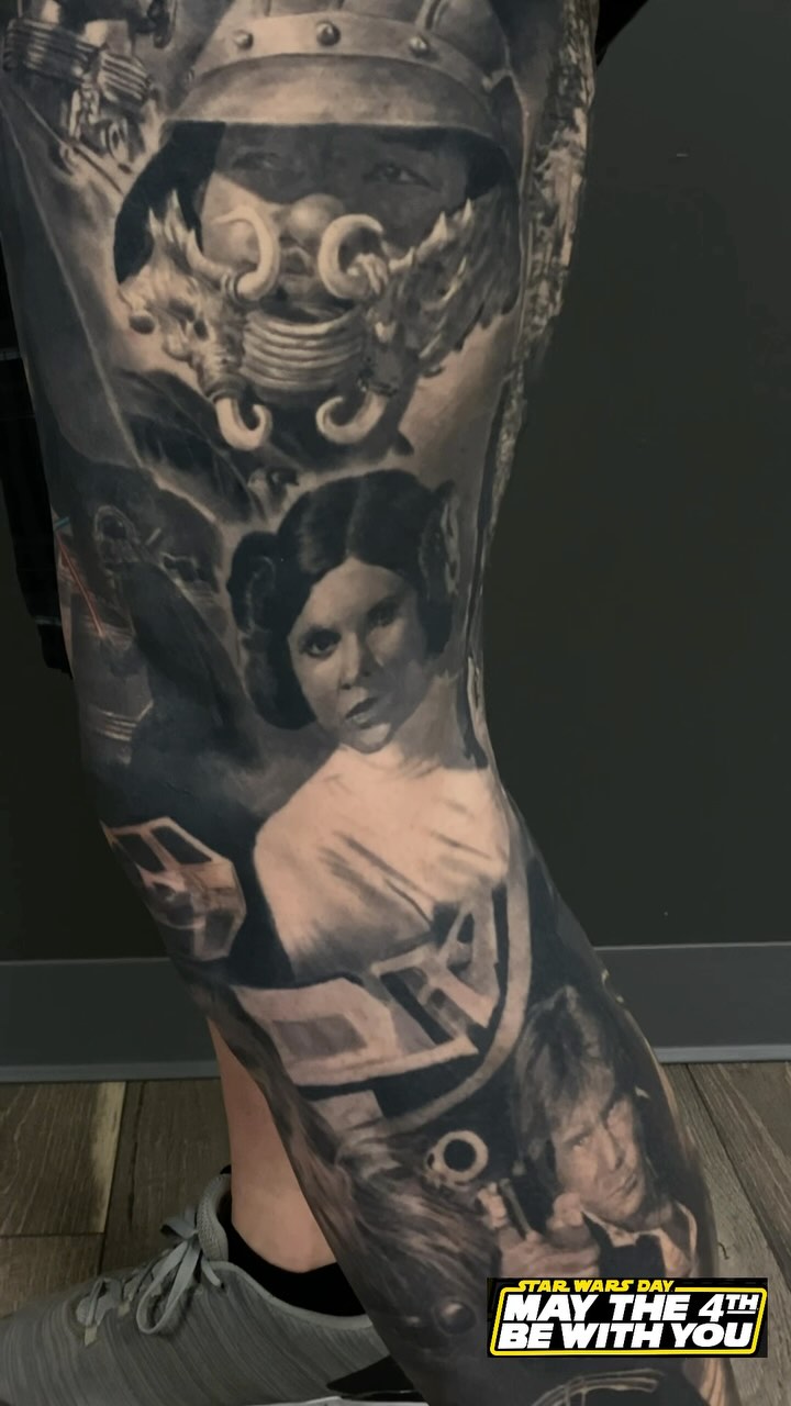 Star Wars black-and-grey realism leg sleeve