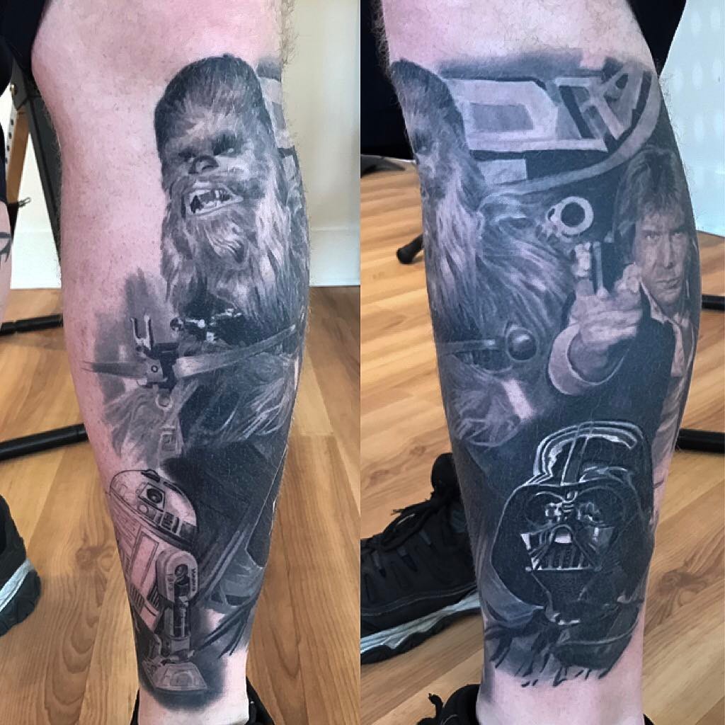 Star Wars black-and-grey leg sleeve