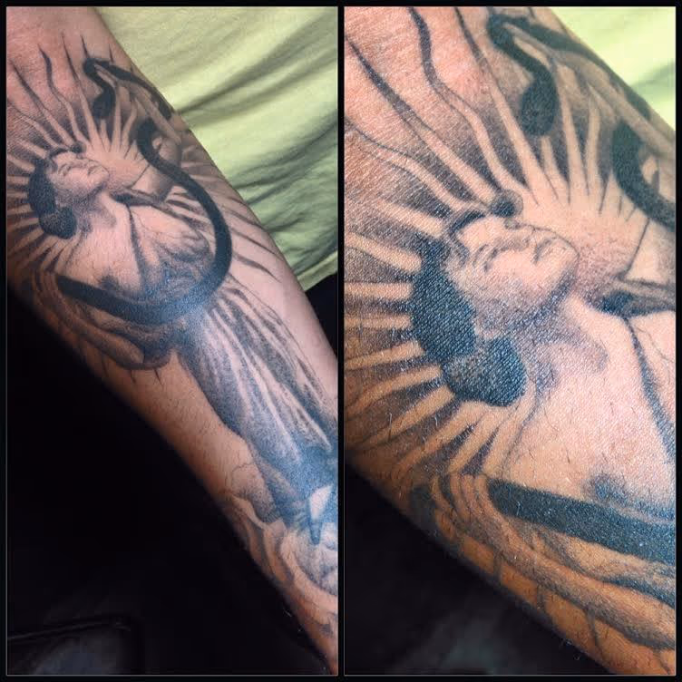Healed 1920's snake charmer with rose cover up and epic as shit sun rays.