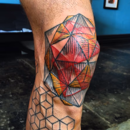 Healed, M.C. Escher's 4 Regular Solids.