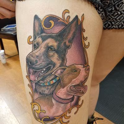 dog portrait tattoo
