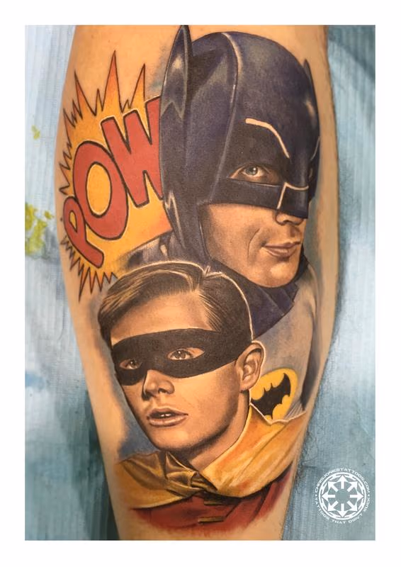 oColor portraits of Classic Batman and Robin