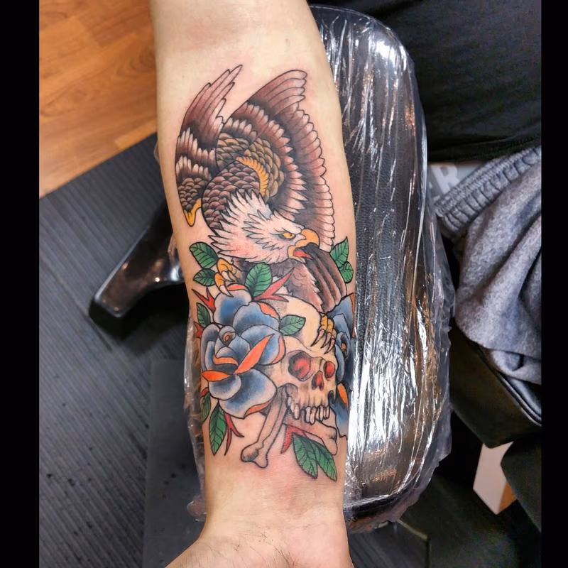 Eagle and skull