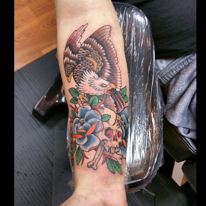 Eagle and skull