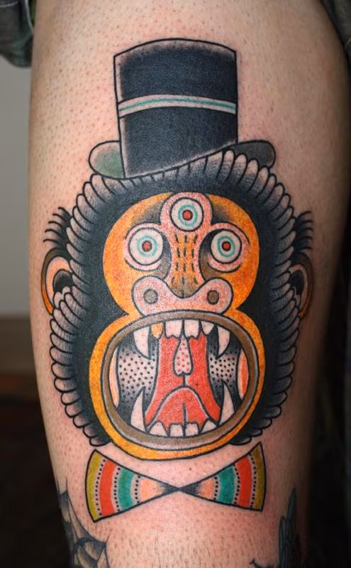Traditional Style Monkey Tattoo