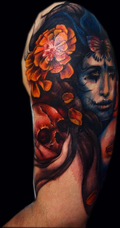 Mexican Girl Half Sleeve