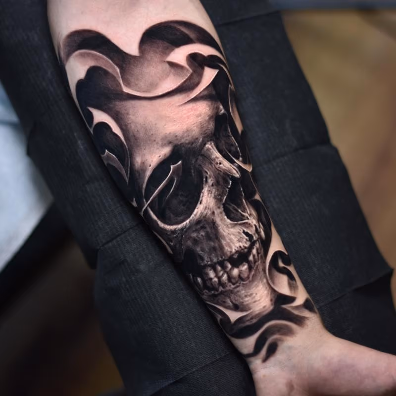 Black and Grey Skull