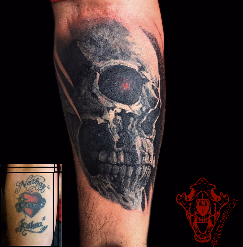 Painterly Skull Coverup