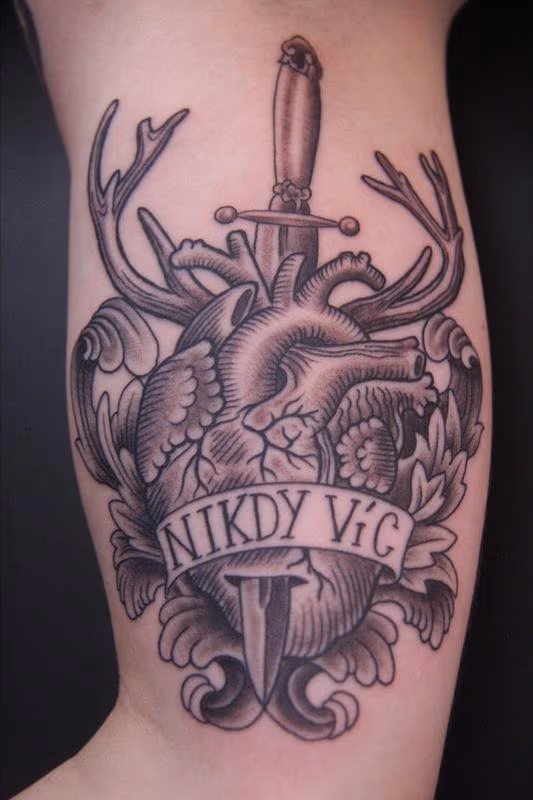 Heart and Dagger Tattoo