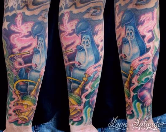Hooka Smoking Caterpillar tattoo