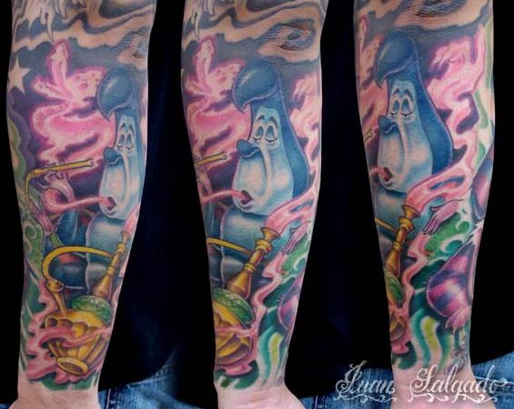 Hooka Smoking Caterpillar tattoo