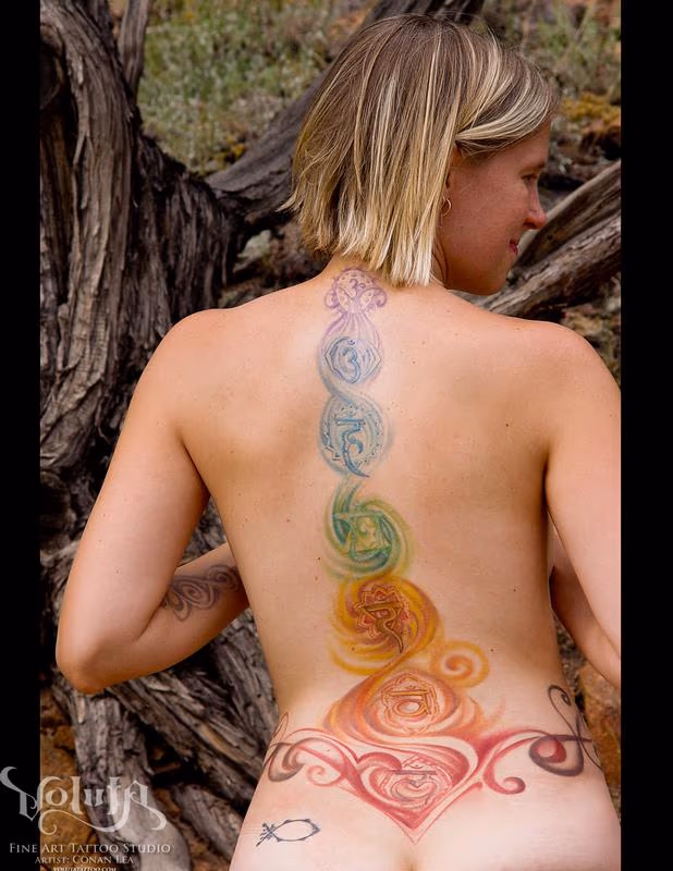 Spinal Chakra Tattoo