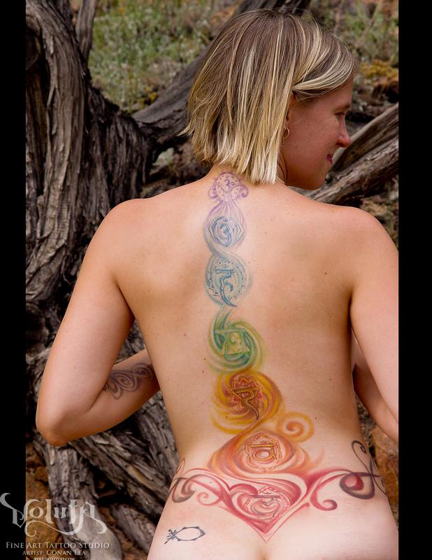 Spinal Chakra Tattoo