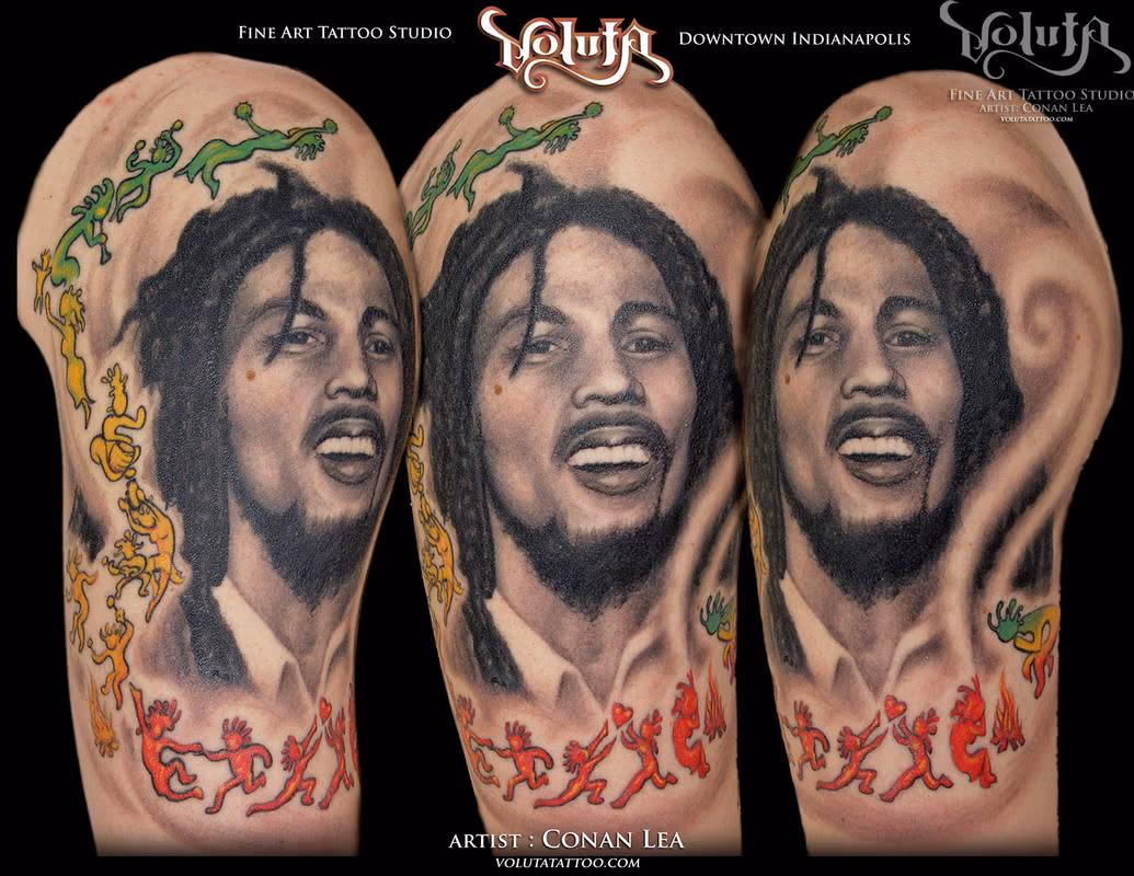 Bob Marley Reggae Tribute Tattoo