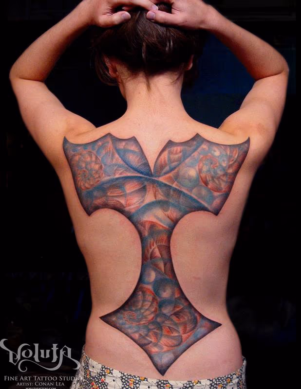 Full Back Fractal Tattoo
