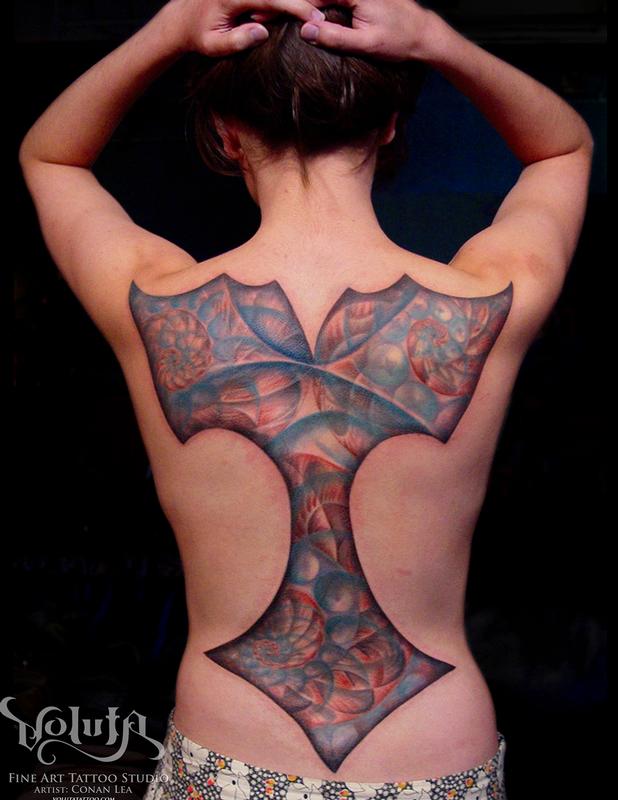 Full Back Fractal Tattoo