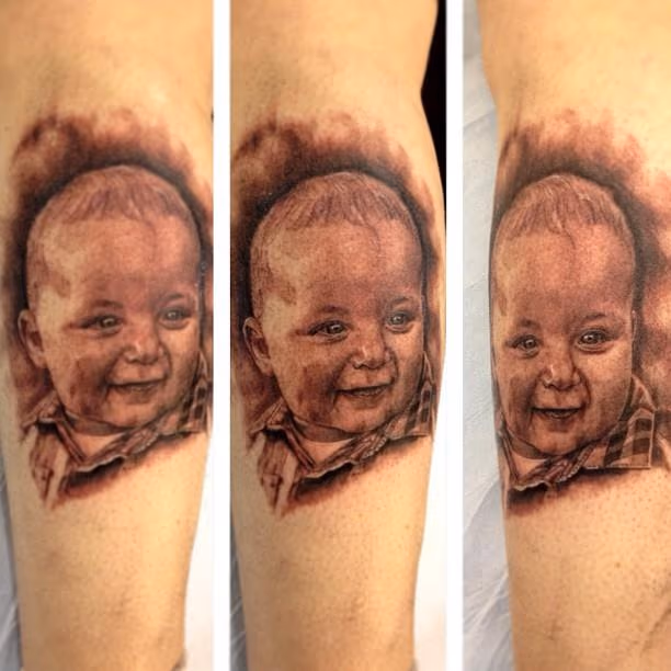baby black&grey portrait