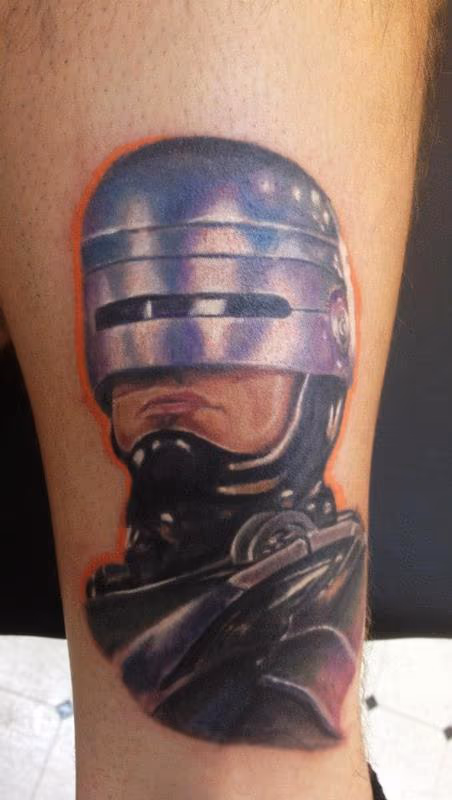 robocop color ortrait tattoo