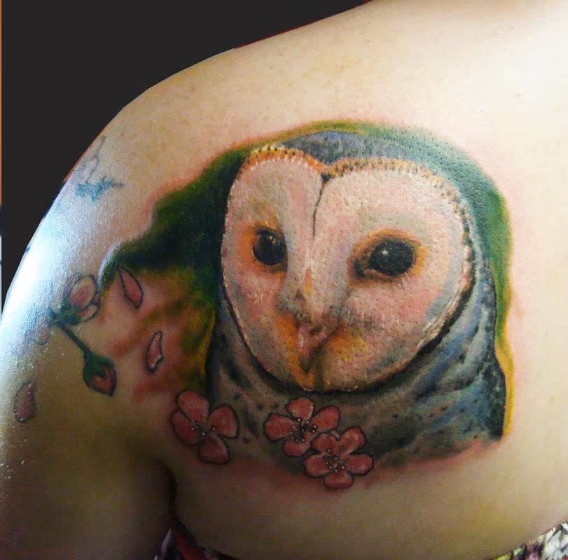 owl color tattoo