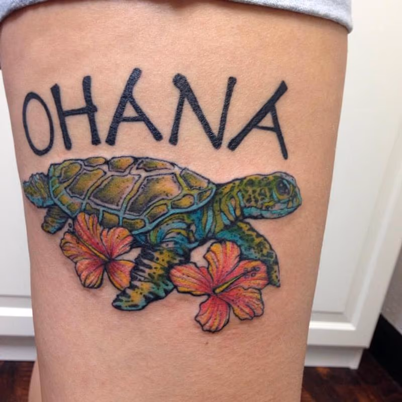 Ohana Sea Turtle- Instagram @michaelbalesart