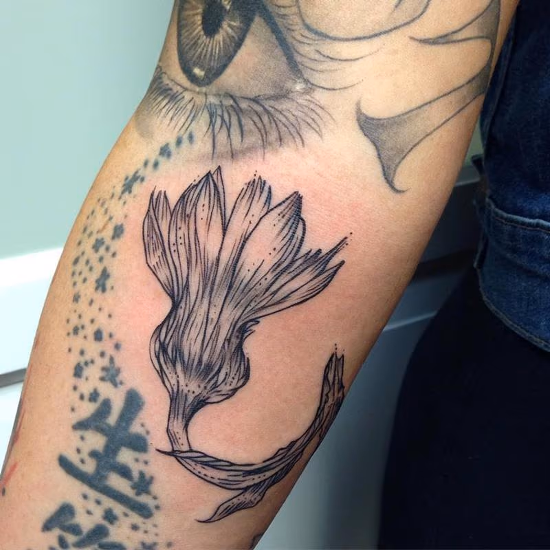 Blackwork Flower- Instagram @michaelbalesart