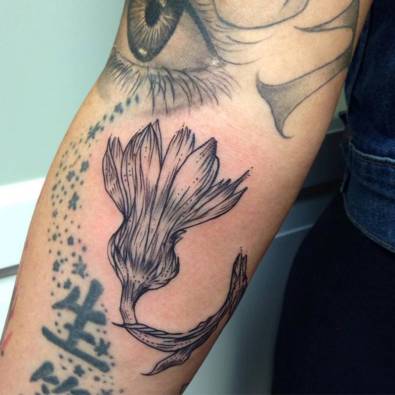 Blackwork Flower- Instagram @michaelbalesart