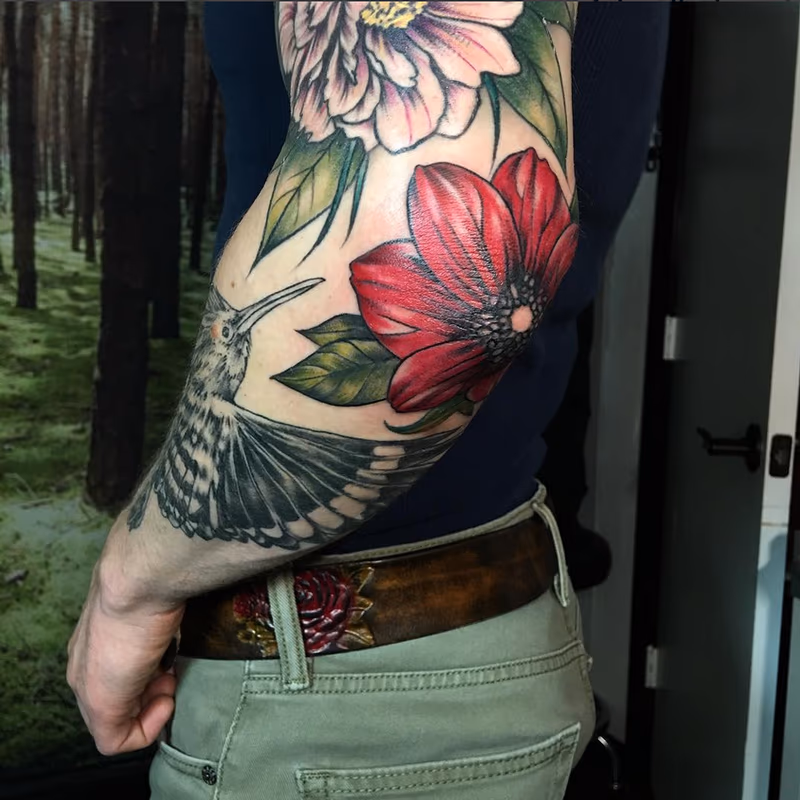 Detail Shot of Sleeve-Color in Progress- Instagram @michaelbalesart